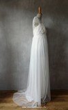 Robe en tulle plumetis et dentelle chantilly